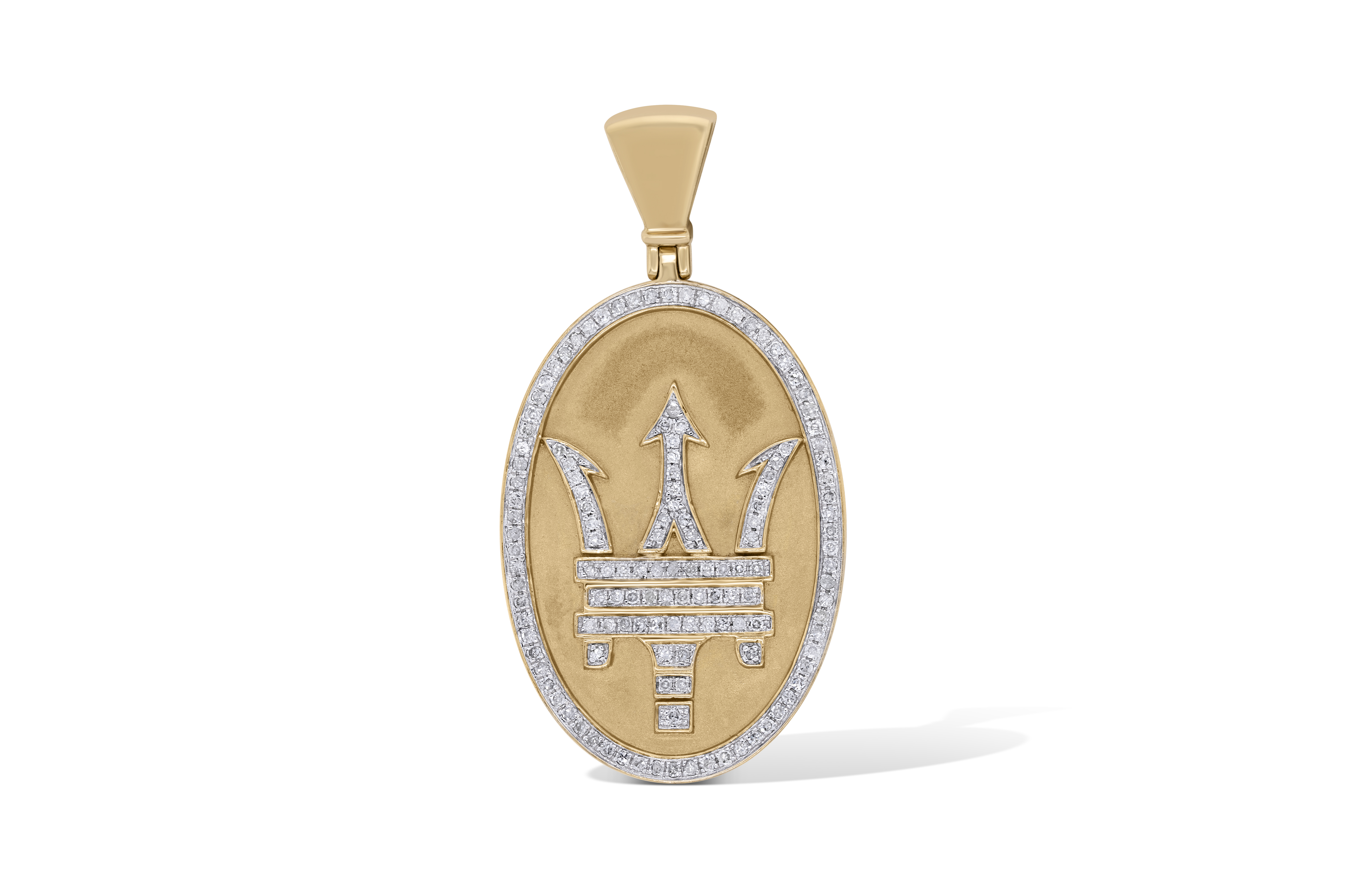 Diamond Maserati Symbol Pendant 0.76 ct. 10K Yellow Gold